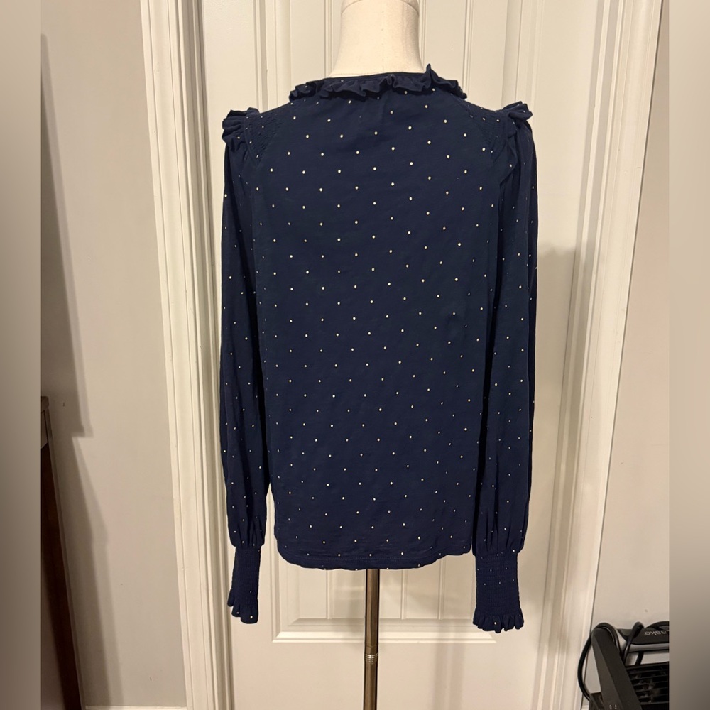Boden Notch Neck Women’s Navy Blouse View 5